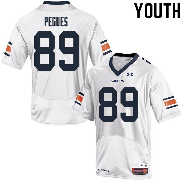 Youth #89 J.J. Pegues Auburn Tigers College Football Jerseys Sale-White - Click Image to Close
